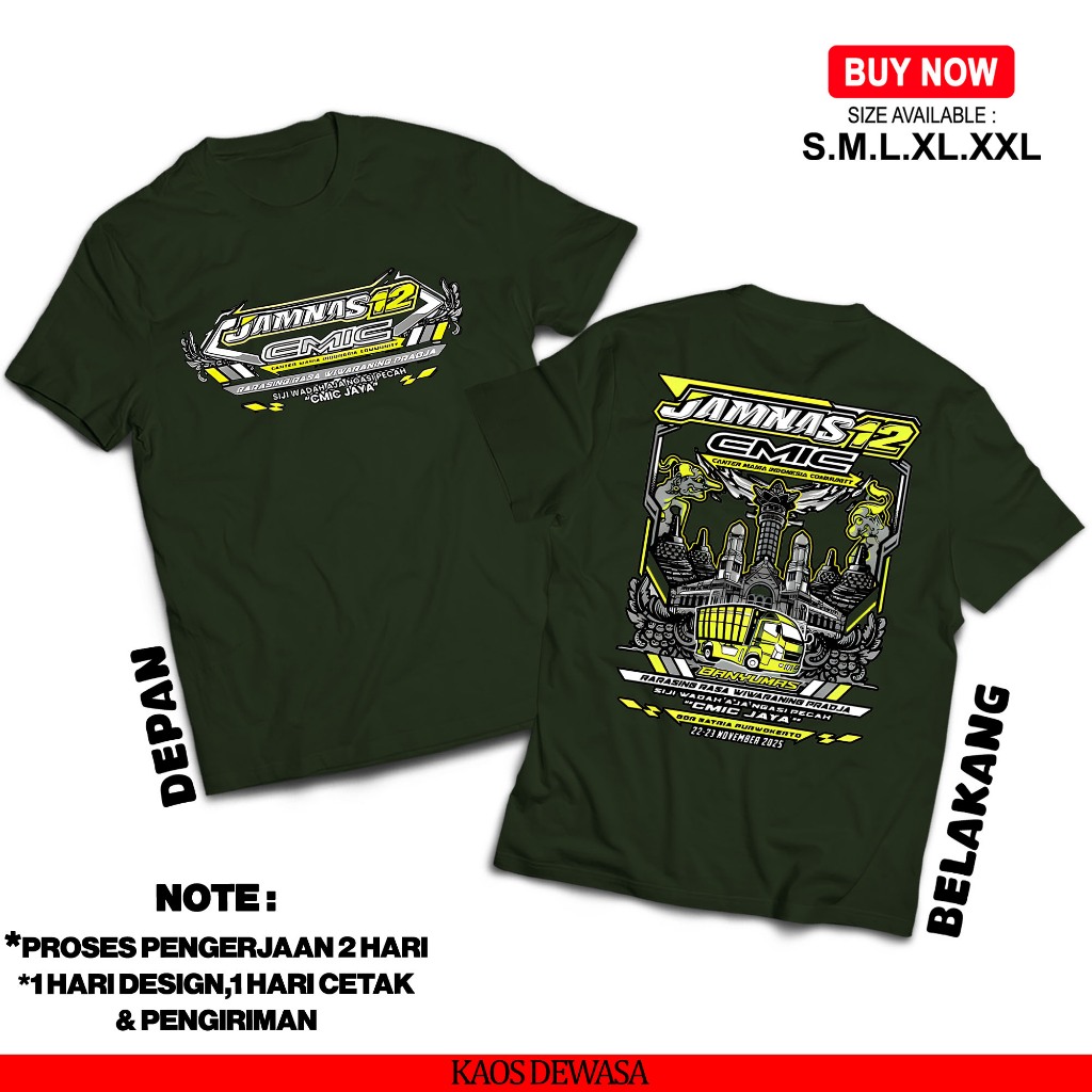 Kaos Truck CMIC JAMNAS12 Kaos Truck Mania Baju Komunitas Truck CMIC Indonesia Atasan Distro Katun