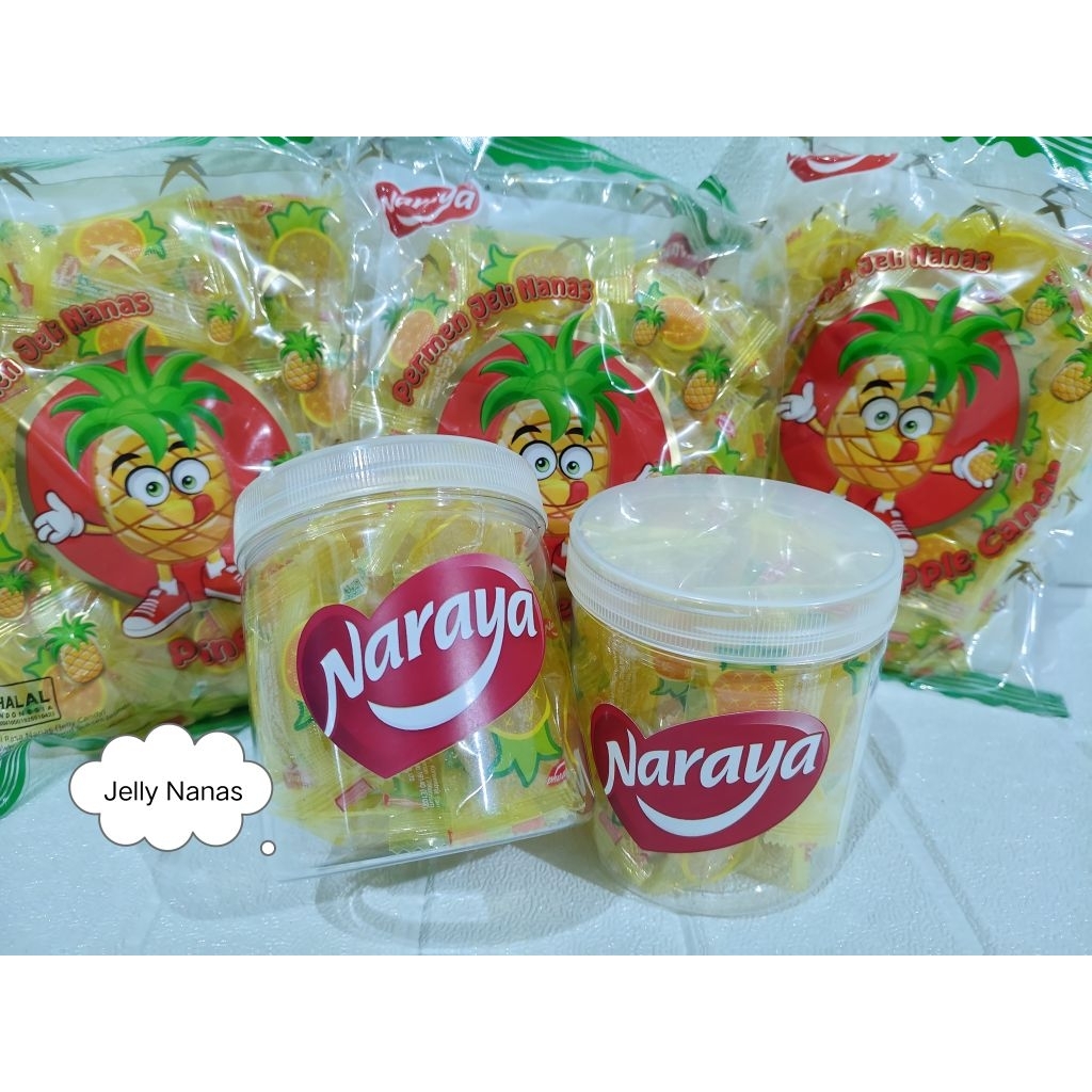 Ready_NARAYA JELLY NANAS_PERMEN JELLY RASA NANAS_KEMASAN TOPLES 200GR