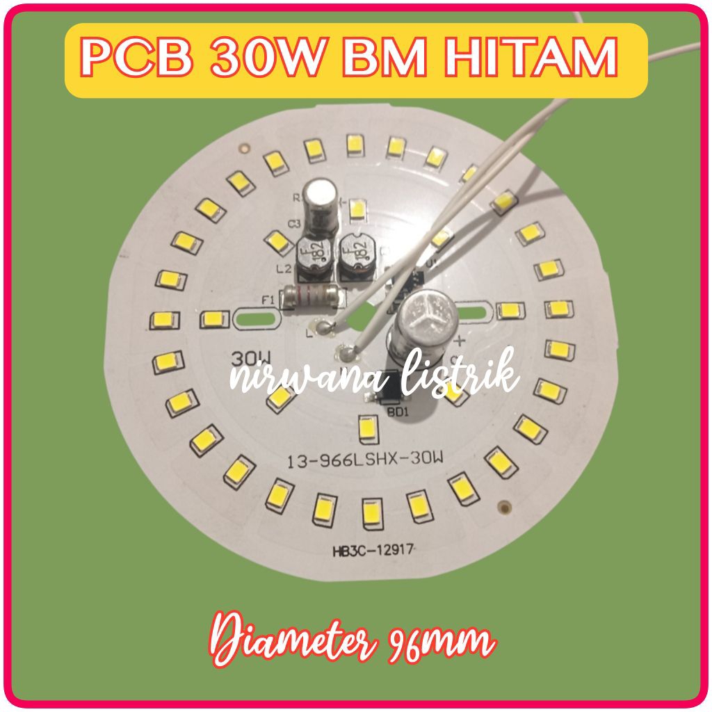 PCB LAMPU LED BM HITAM 30W D-96MM