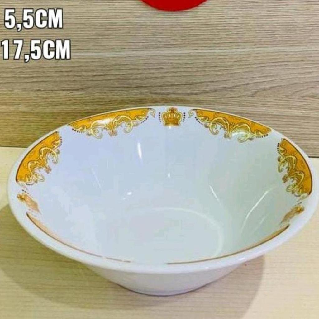 (1PCS)SUNBIRD Mangkok Keramik Mahkota 7 Inch (DS-06) Mangkuk Soto Bubur Motif Mahkota Kitchenware