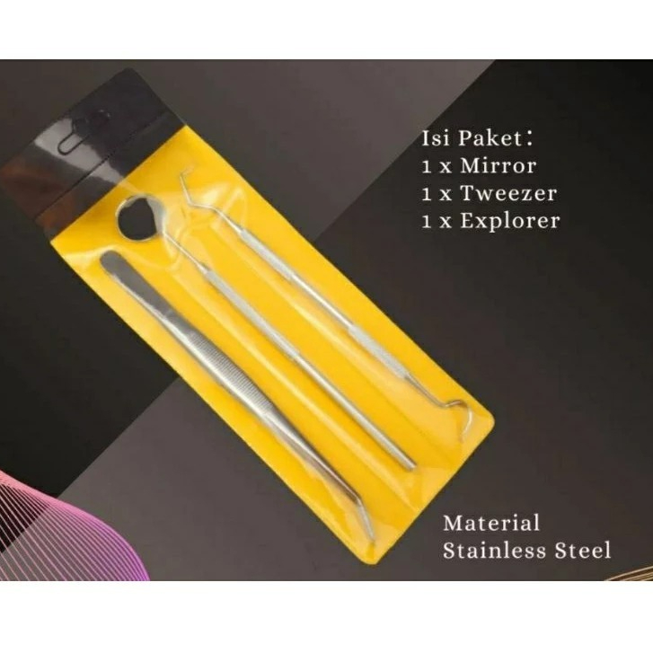 Dental instrument set 3 pcs/ alat dokter gigi / peralatan Dokter gigi