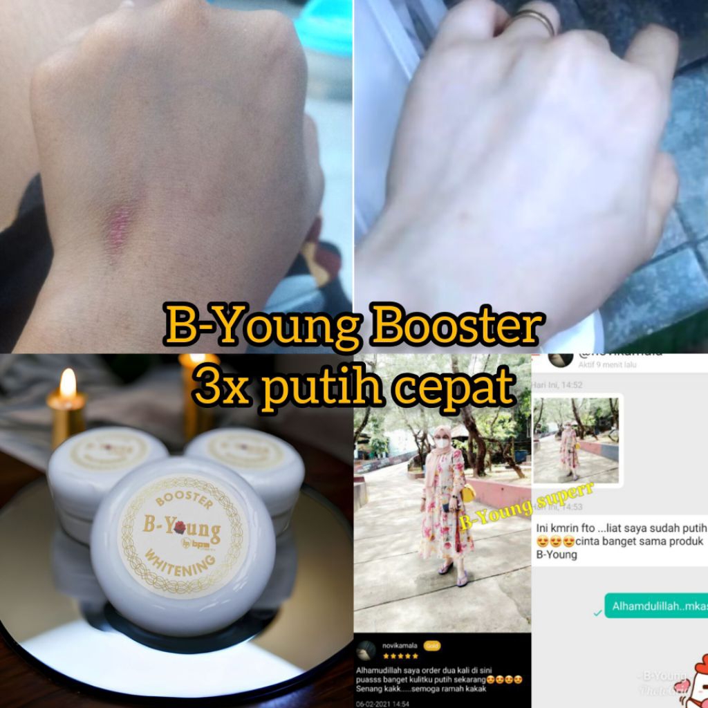 Booster B-Young pemutih badan lotion whitening touneup putih seketika dan treatment memutihkan perma