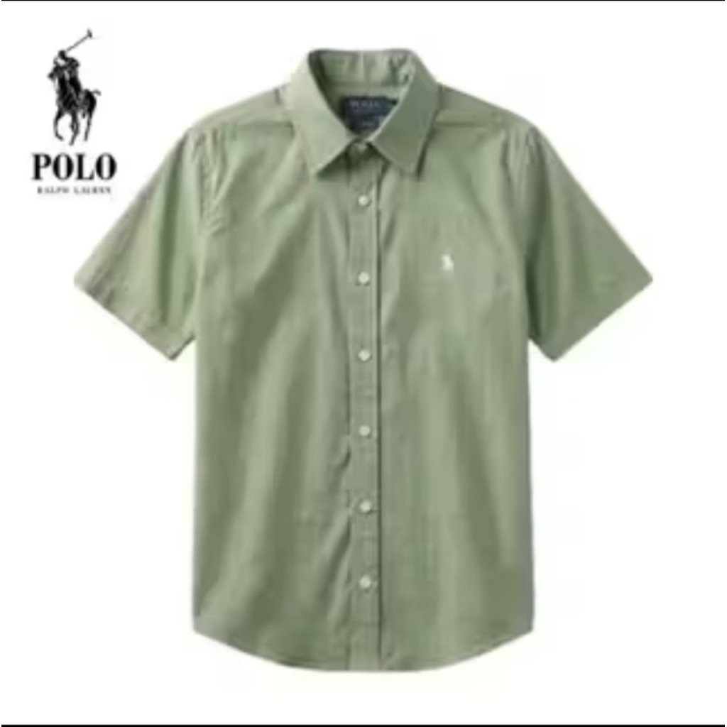Polo Ralp Lauren Pendek Kemeja Pria Slim Fit Bordir 3D Casual