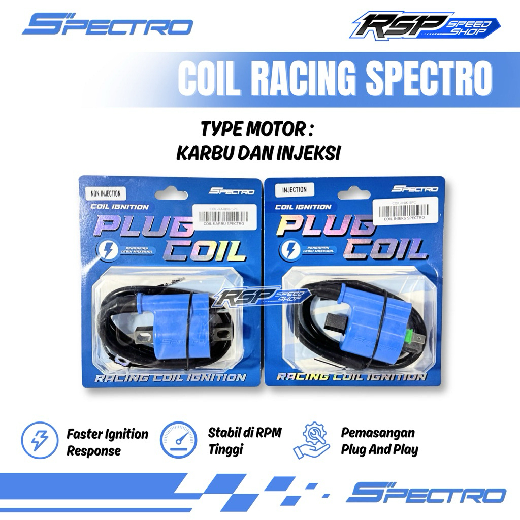 KOIL COIL RACING SPECTRO INJEKSI DAN NON INJEKSI BEAT SCOOPY VARIO 125/150 PCX ADV MIO SPORTY SMILE 