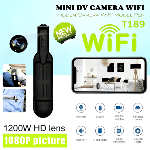 Arsmundi T189 Kamera Pengintai Mini Tanpa Kabel Jarak Jauh Kecil Tersembunyi WIFI 1080P