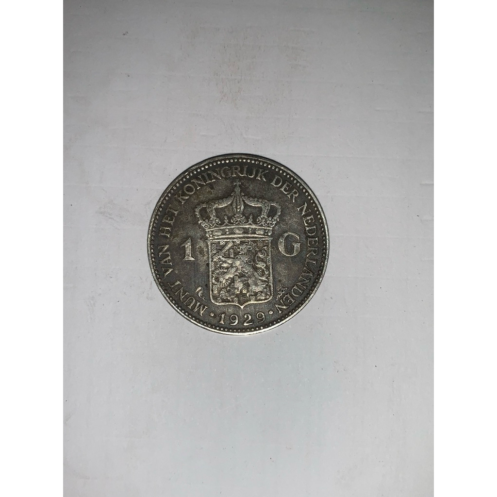 Koin Perak 1 Gulden 1929 Belanda Silver Asli | Ratu Wilhelmina