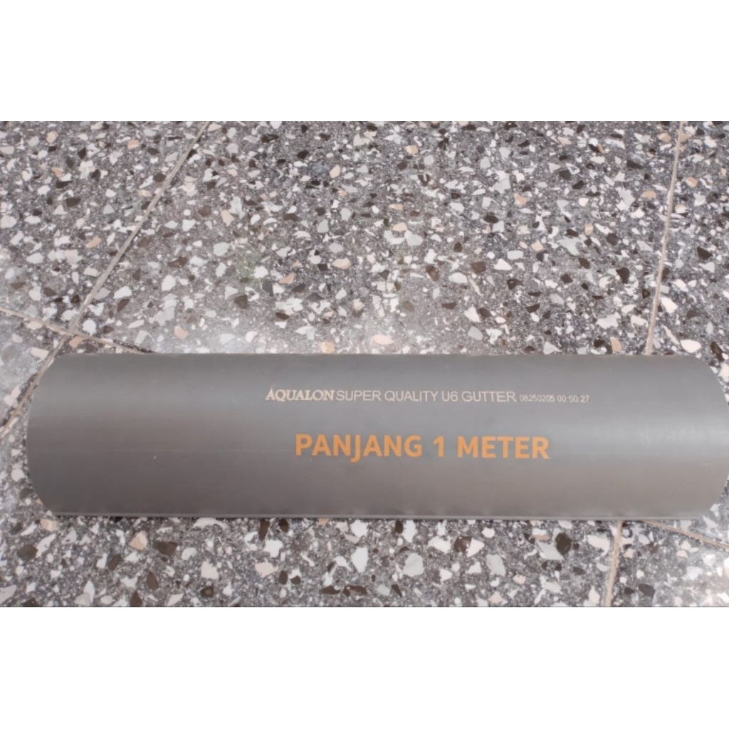TALANG AIR PVC OVAL 6 INCH AQUALON PANJANG 1 METER / TALANG AIR PVC SETENGAH LINGKARAN ABU ABU - AQU