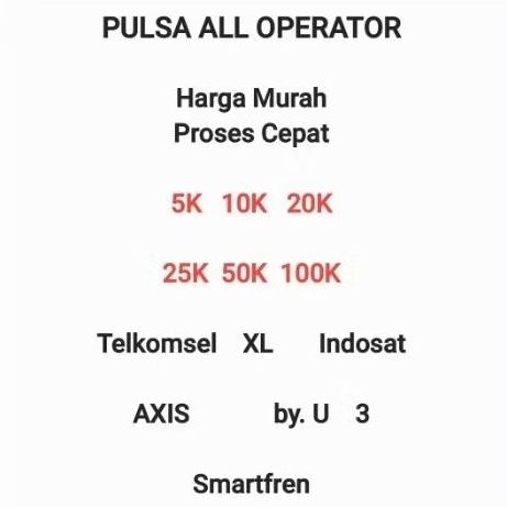 PULSA ALL OPERATOR HARGA TERJANGKAU READY 24 JAM