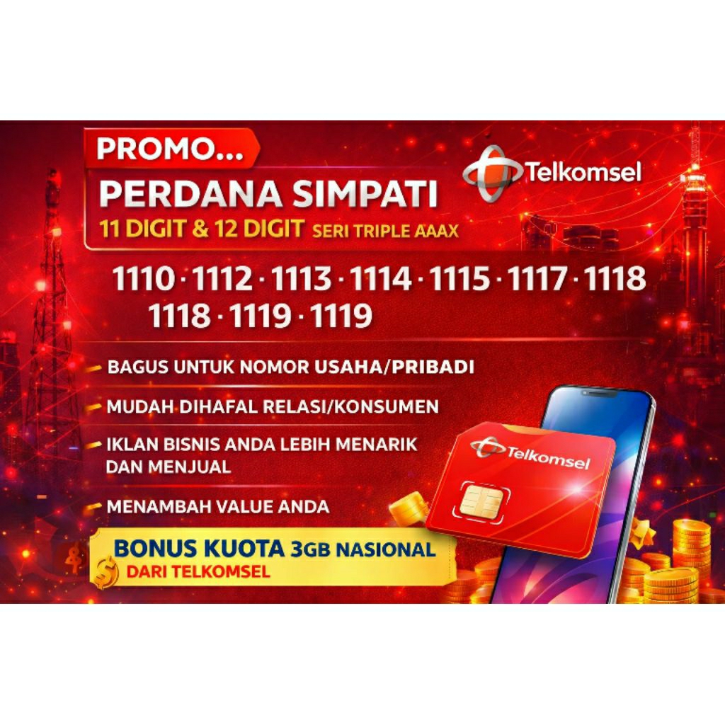 PERDANA TELKOMSEL SIMPATI NOMOR CANTIK PROMO SERI 111 1112 1113 1114 1115 1116 1117 1118 1119 1110