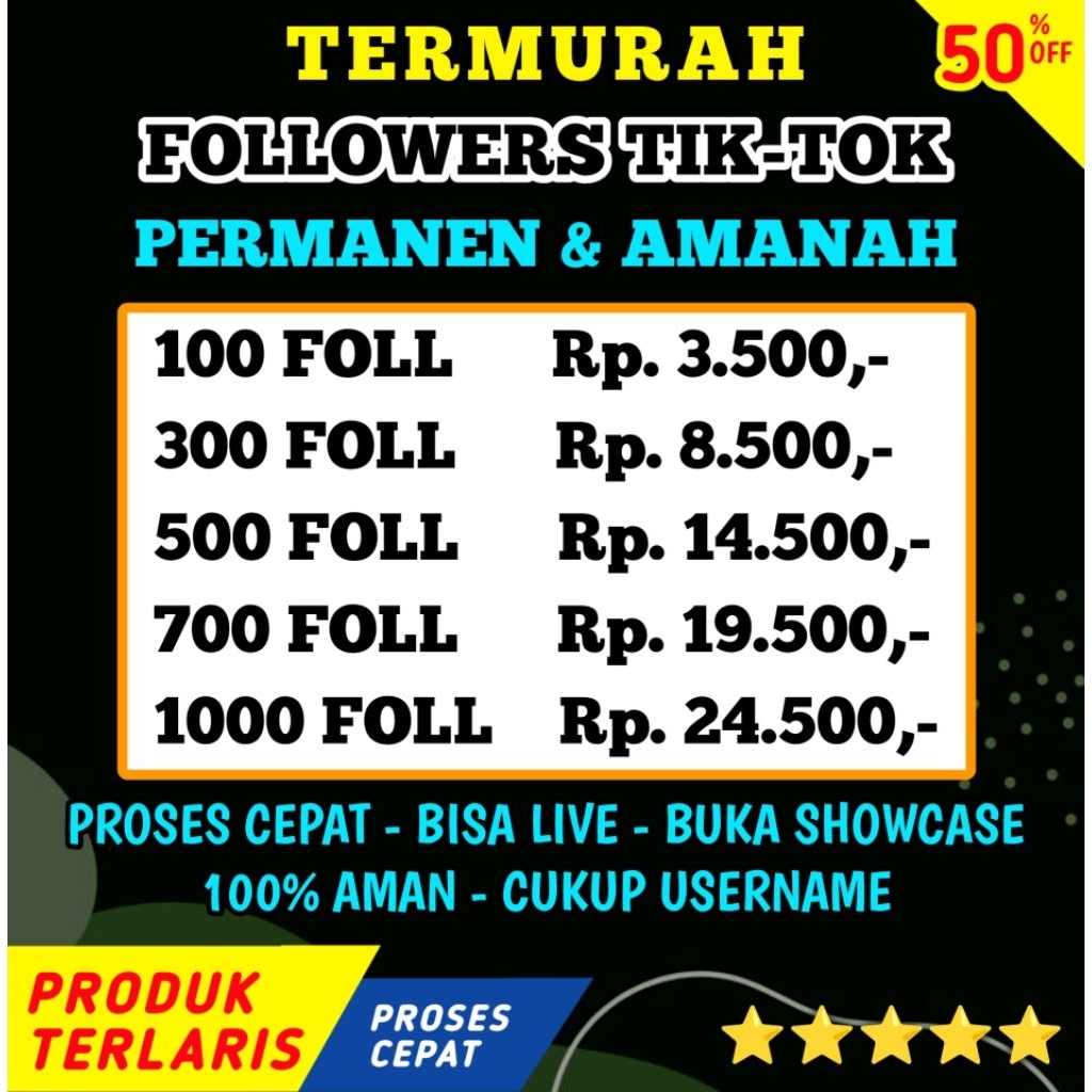 Followers TikTok Real Akun Aktif Permanen Bisa Live