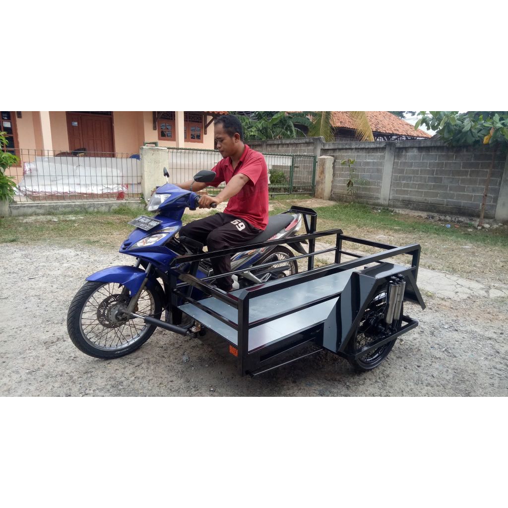 Sespan Gerobak Samping Angkutan Barang Bentor Becak Motor Kuat Nyaman Handal