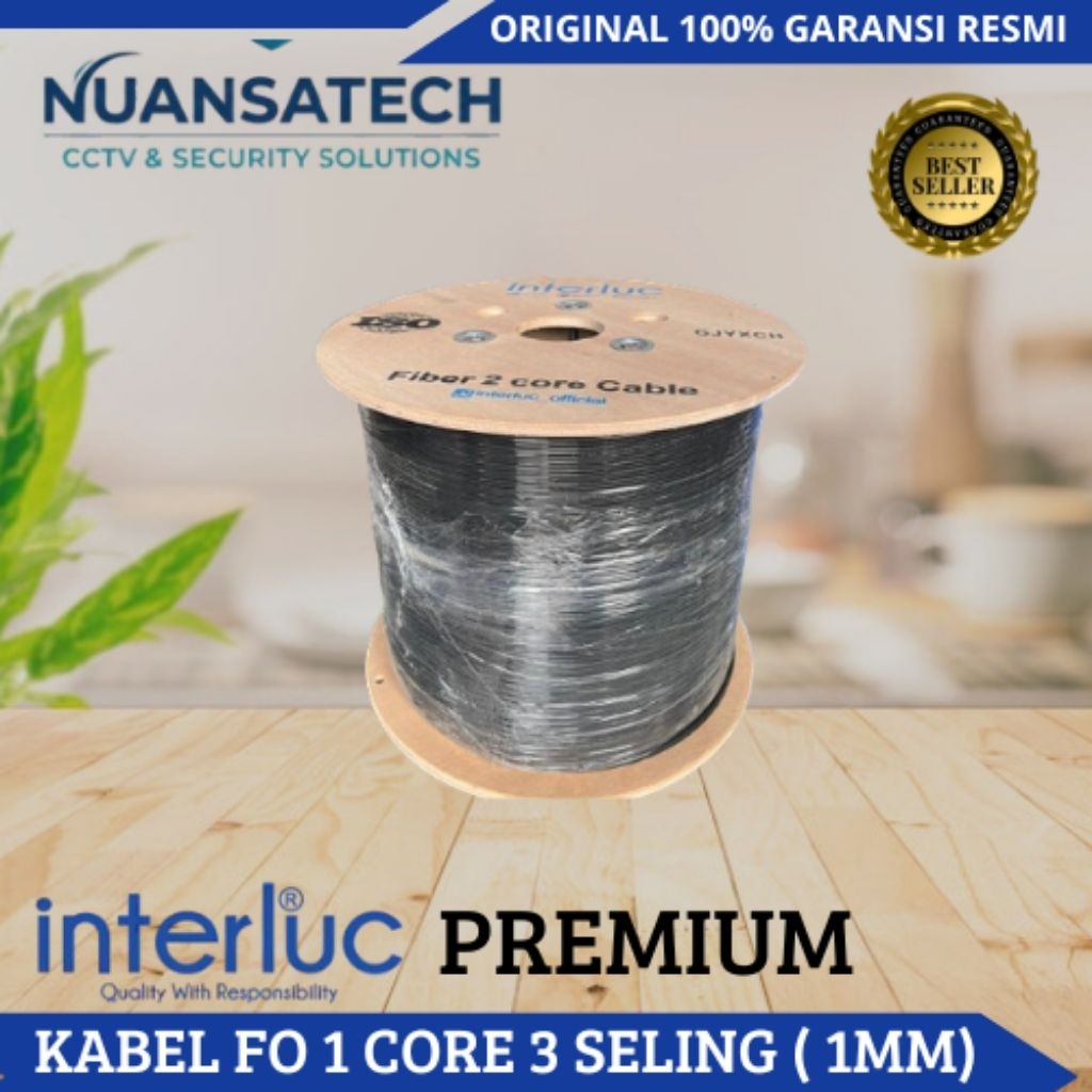 Interluc kabel fiber optic 1 core 3 seling 1000m premium/ roll kabel fo 1 core 3 seling best produk