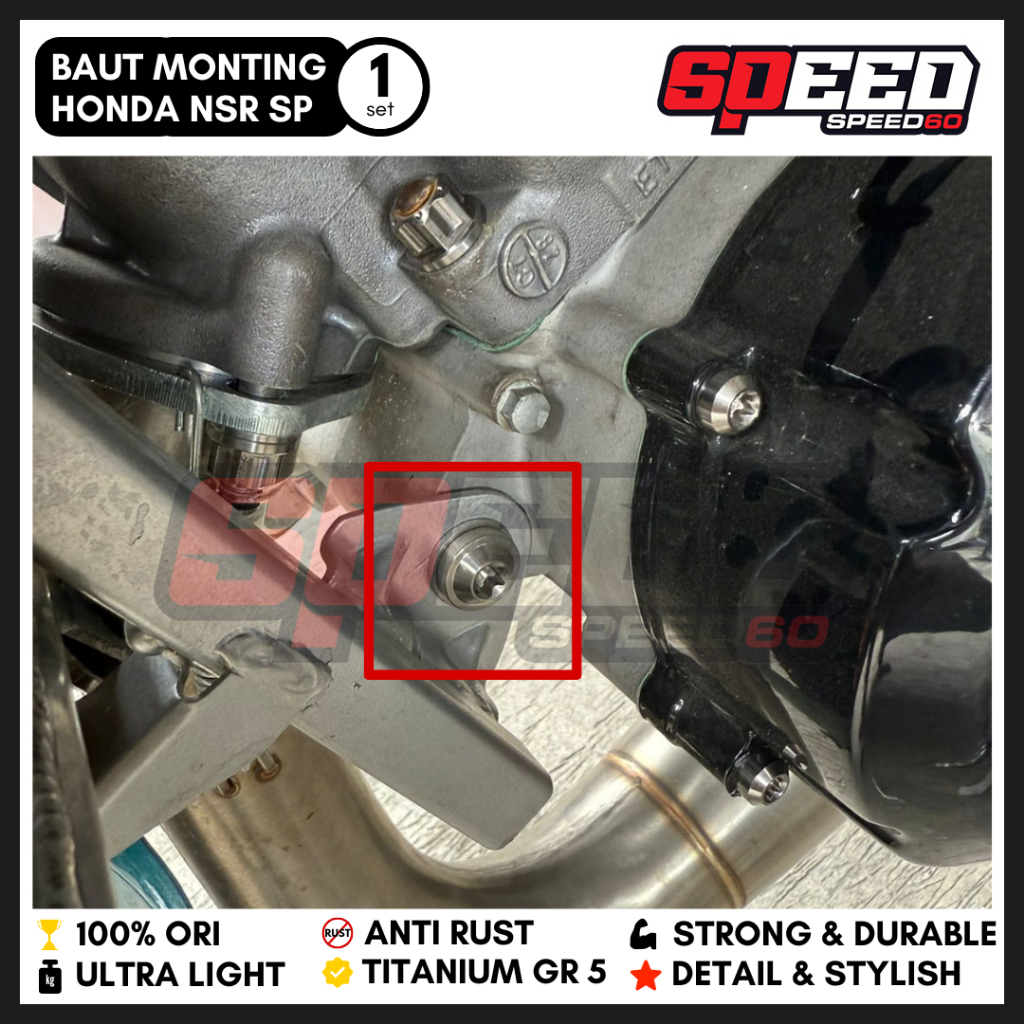 Probolt Titanium Baut Monting Rangka Depan Honda NSR SP By King Nut Grade 5