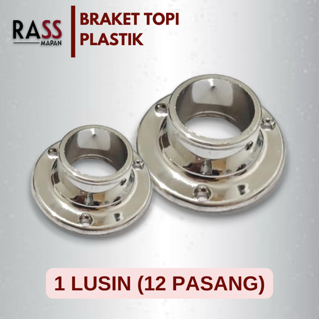 LUSIN (12 PSG) Braket Pipa Topi Plastik Kaje 1" dan 3/4"  (19mm & 25mm)