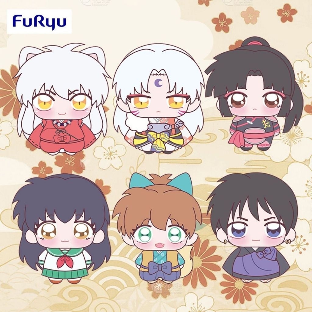 Boneka Plushie Cotton Doll 10cm Furyu Inuyasha Kagome Sesshomaru Boneka Figure Lucu Anime Jepang