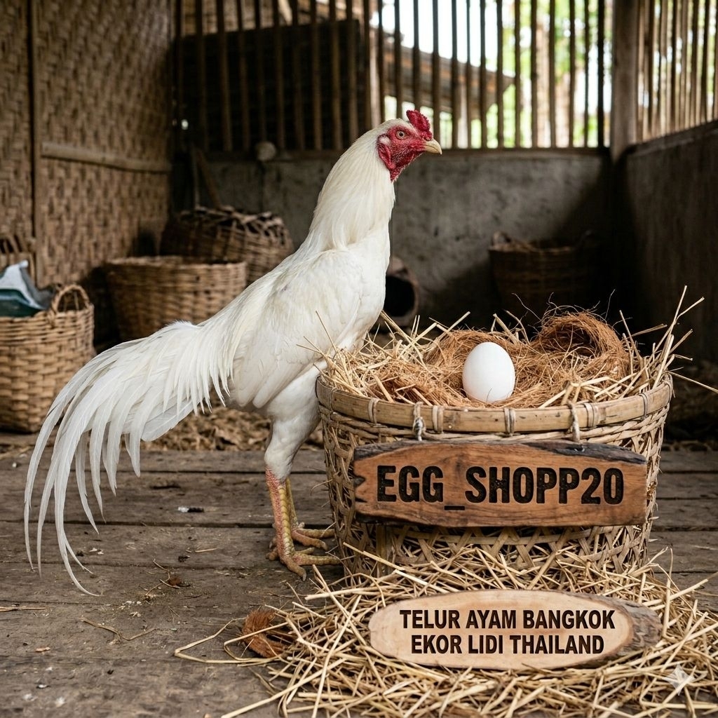 Telur Tetas Ayam Bangkok Ekor Lidi Thailand fertil siap untuk ditetaskan Egg_shopp20