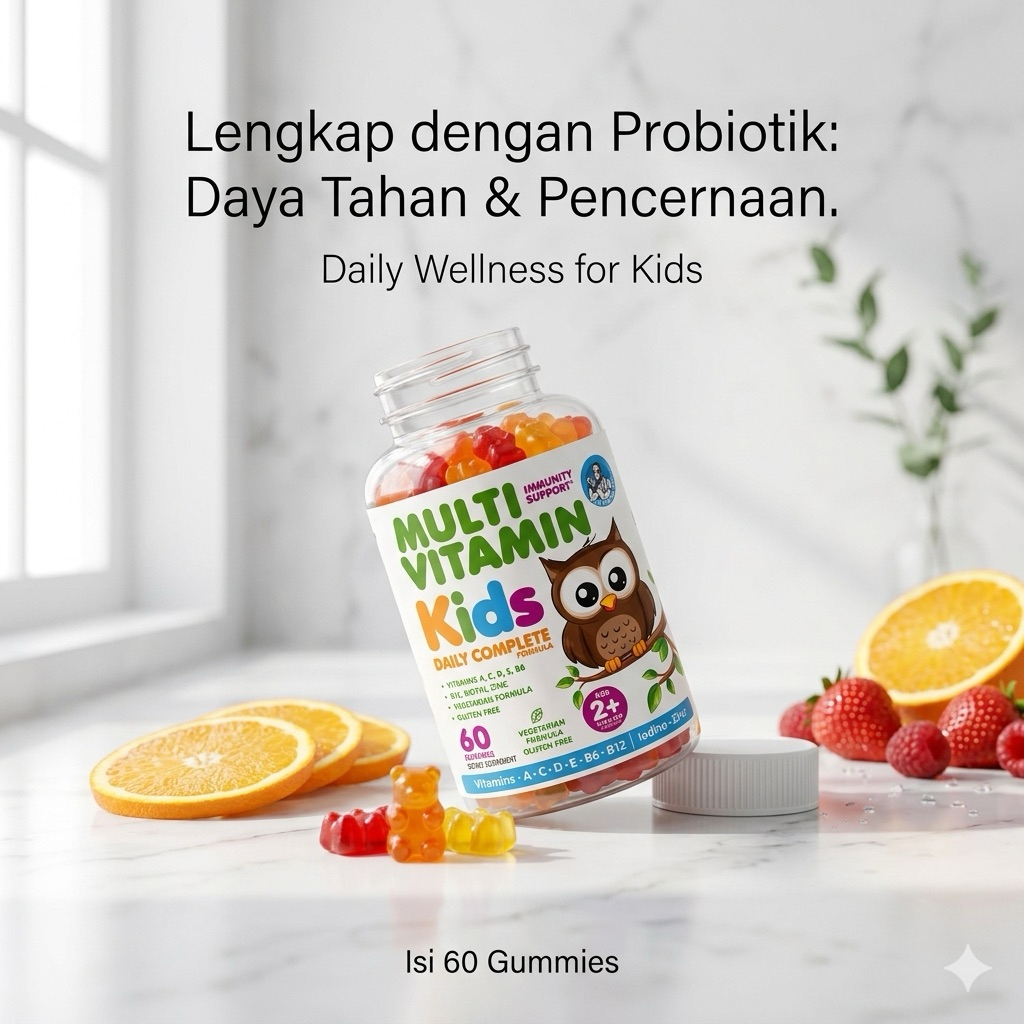 Vitamin Anak Gummy Multivitamin Kids & Probiotics - Vitamin Imun Tubuh & Nafsu Makan Anak Sehat - Su