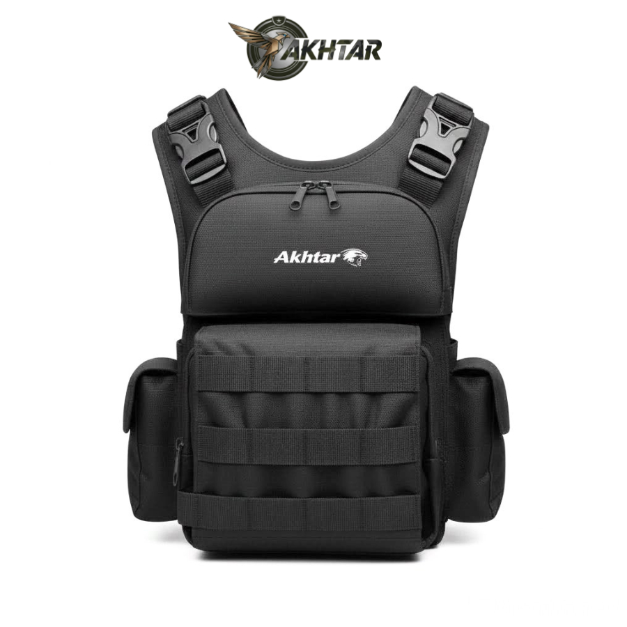 Tas Dada Pria Akhtar Chest Bag Banyak Kantong Tebal Kuat Tas Selempang Pria Harian Motor**