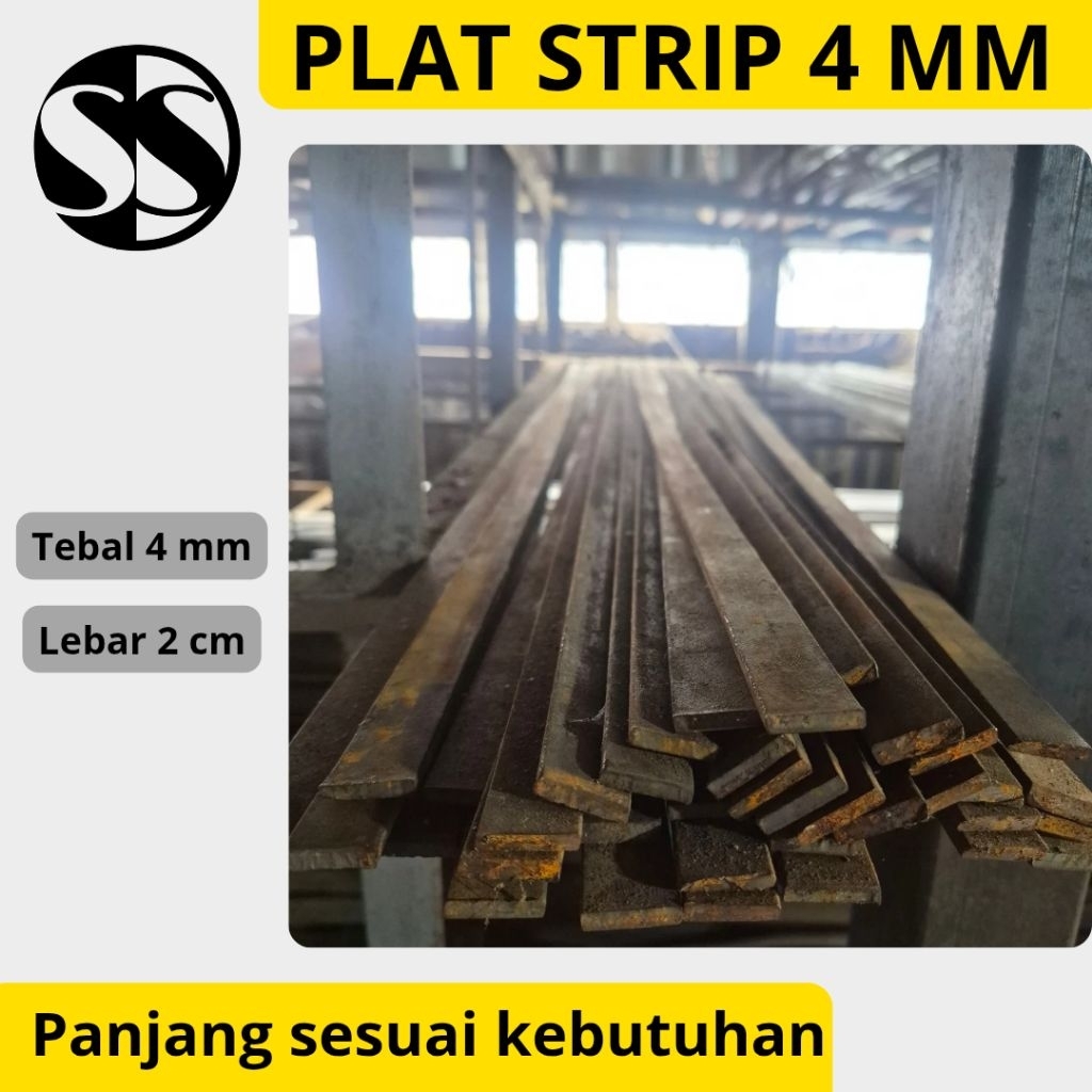 Plat Strip Tebal 4 mm Lebar 2 cm | Plat Besi