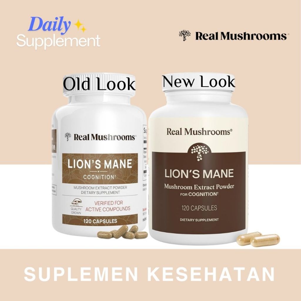 Real Mushrooms Lion's Mane Cognition, Mushroom Extract Powder-120 Caps