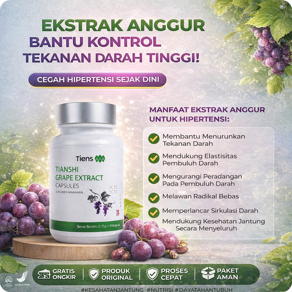 Grape Extract TIENS - Vitamin Hipertensi Kolesterol & Vertigo