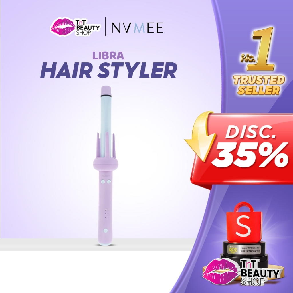 NVMEE Catokan Keriting Keramik Otomatis Libra Ungu Hair Styler New Desain Elegant | TnT Beauty Shop