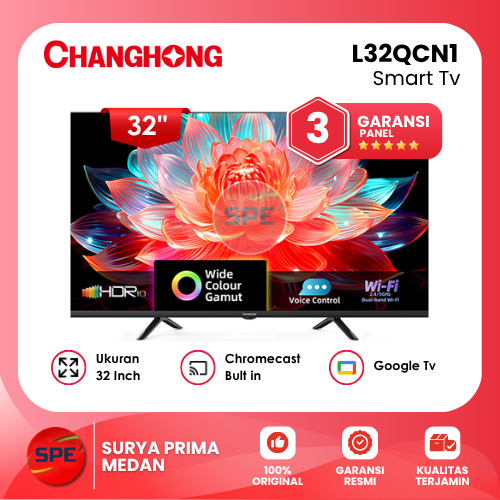 SMART TV CHANGHONG 32 INCH L32QCN1 QLED HD GARANSI RESMI (MEDAN)