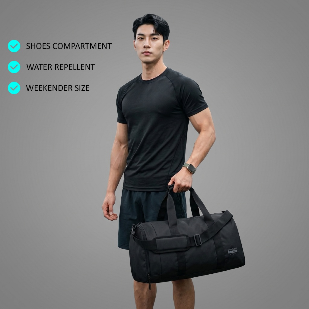 Gymbag Tas Olahraga Shinpuru Kompartemen Sepatu Jinjing Selempang Gym Fitness Lari Badminton Basket 