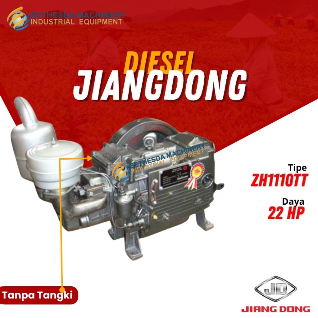 Diesel 22 Hp Diesel Tanpa Tangki Jiangdong 22 PK Diesel Penggerak ZH 1110 TT
