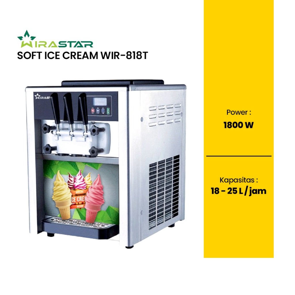 WIRASTAR by WIRATECH Mesin Soft Ice Cream Pembuat Es Krim 3 Kran WIR-818T WIR818T WIRASTAR
