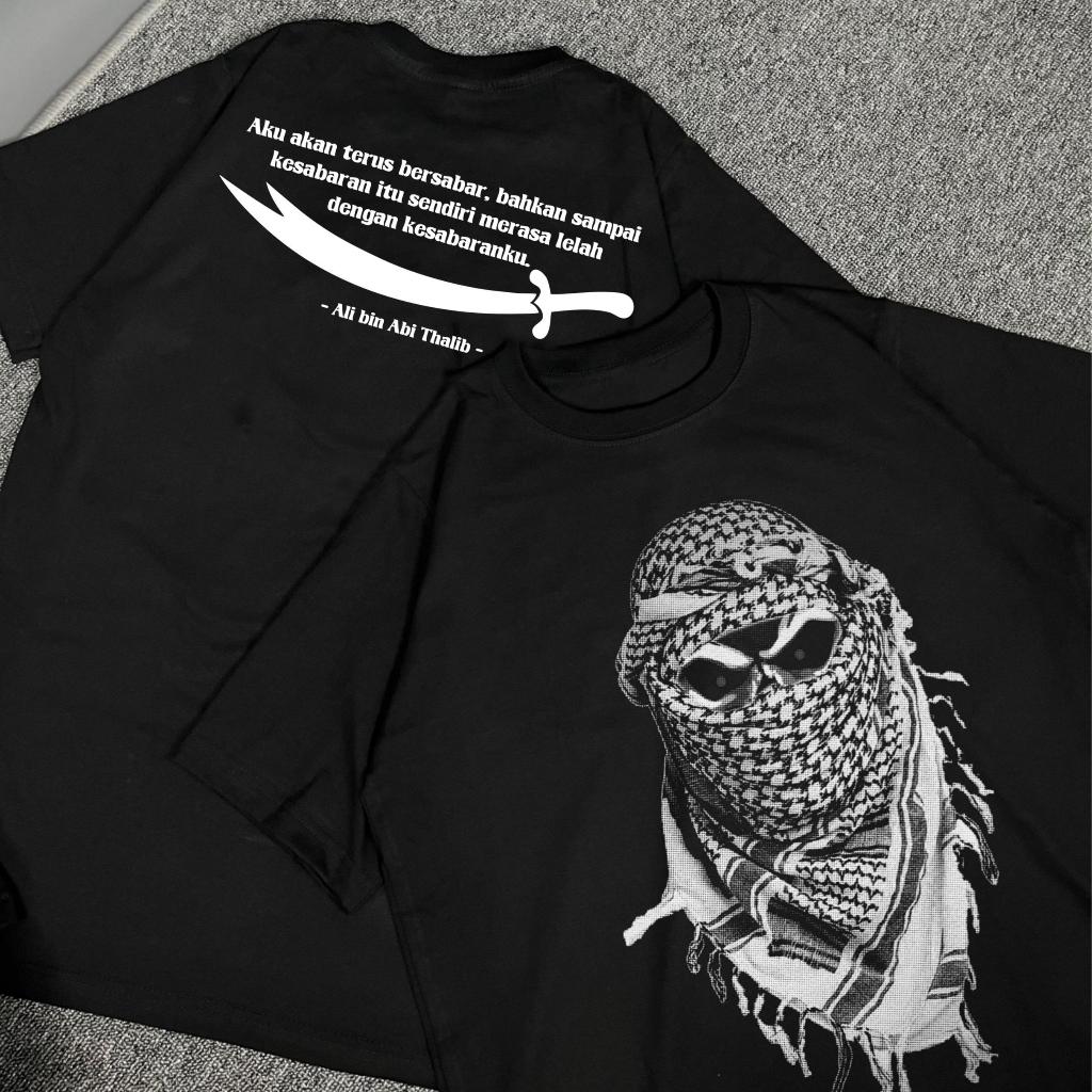 T-SHIRT KAOS JIHAD QUOTES ALI BIN ABI THALIB DESAIN SIMPEL KEKINIAN DISTRO SABLON COMBED 24s
