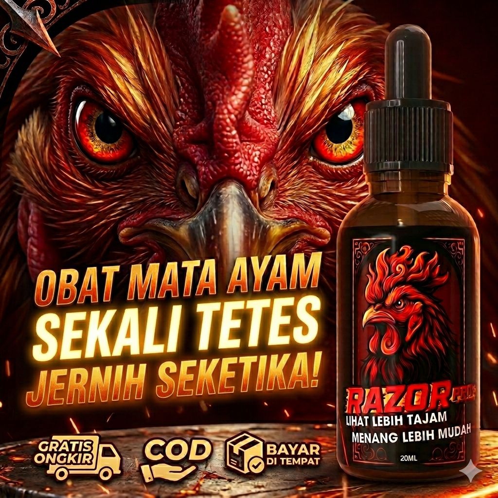 RAZOR PRO - OBAT MATA AYAM MERAH, BERAIR, TERKENA JALU, SNOT SIWER, MATA AYAM KEMBALI SEHAT DAN TAJA