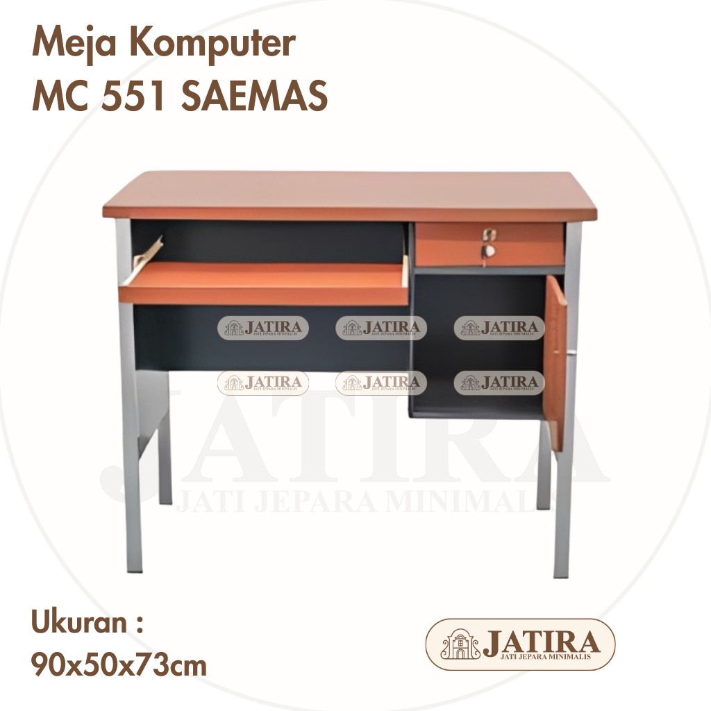 Meja Komputer MC 551 SAEMAS Jasmine | Meja Komputer Jasmine Murah Palembang