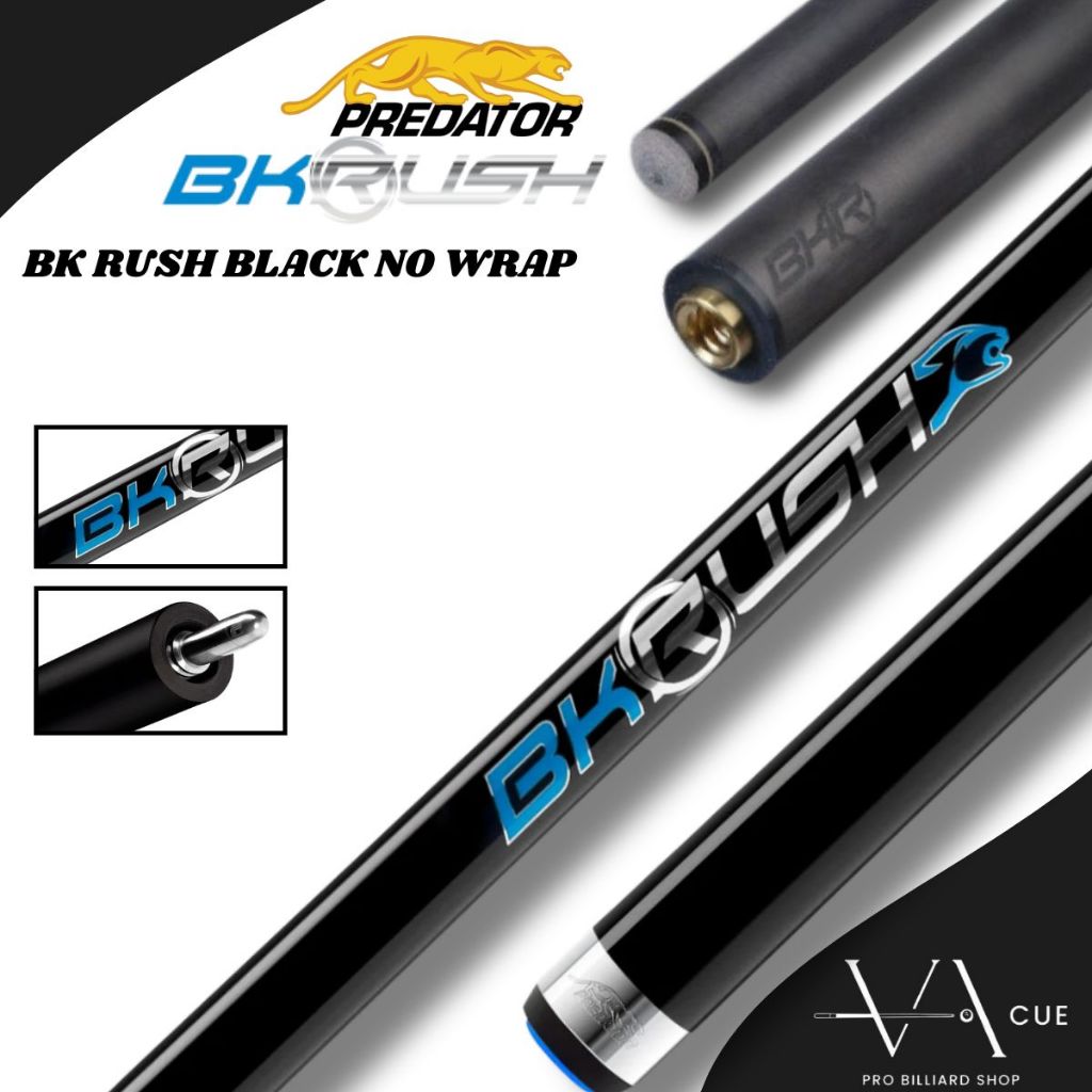 PREDATOR BK RUSH BLACK NO WRAP BREAK CUE - STIK BILLIARD PREDATOR BK RUSH BLACK NO WRAP BREAK CUE