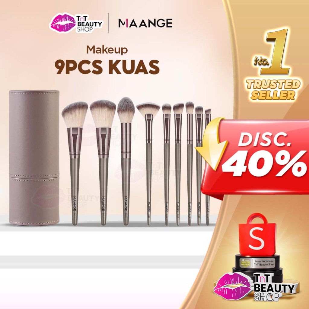 MAANGE 9pcs Kuas Make Up Brush Foundation Makeup Beauty Tools For Makeup Beginner 51129