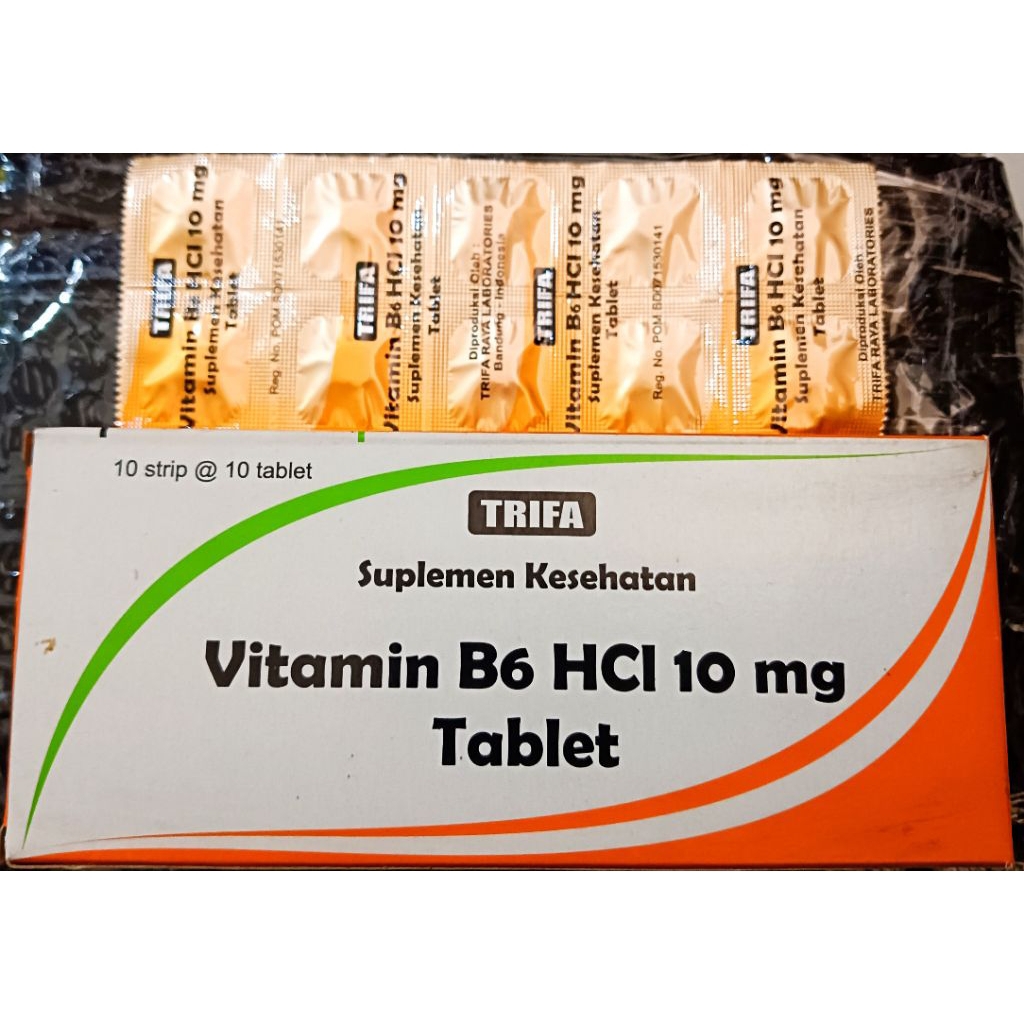 Vitamin B6 HCI 10mg Trifa strip isi 10 Tablet Suplemen kesehatan