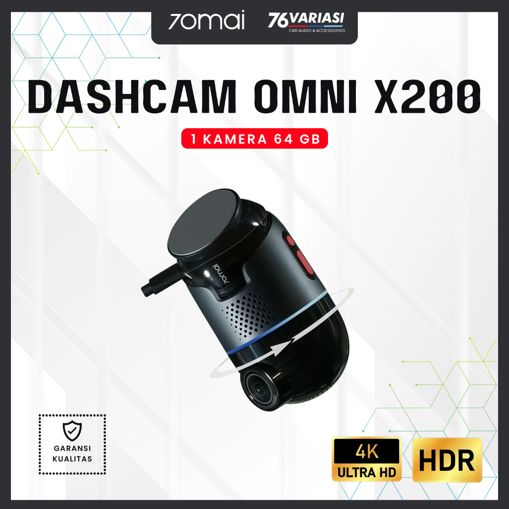 70mai Dash Cam Omni X200 360° AI Dashcam Full View + GPS | Live Streaming & Parking Guardian