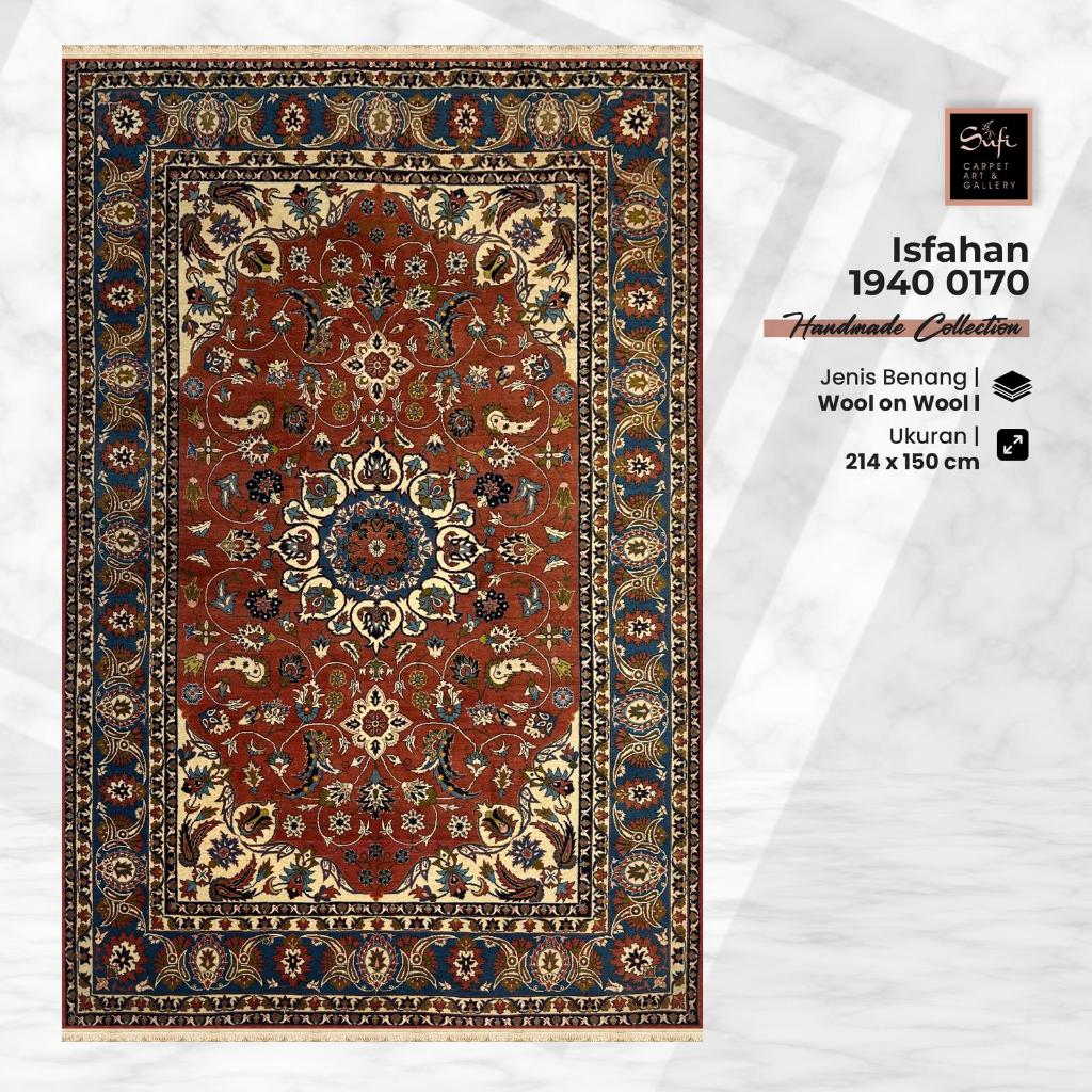 Karpet Lantai Handmade Antik Klasik Design Authentic Turki Isfahan 0170 214x150 Cm