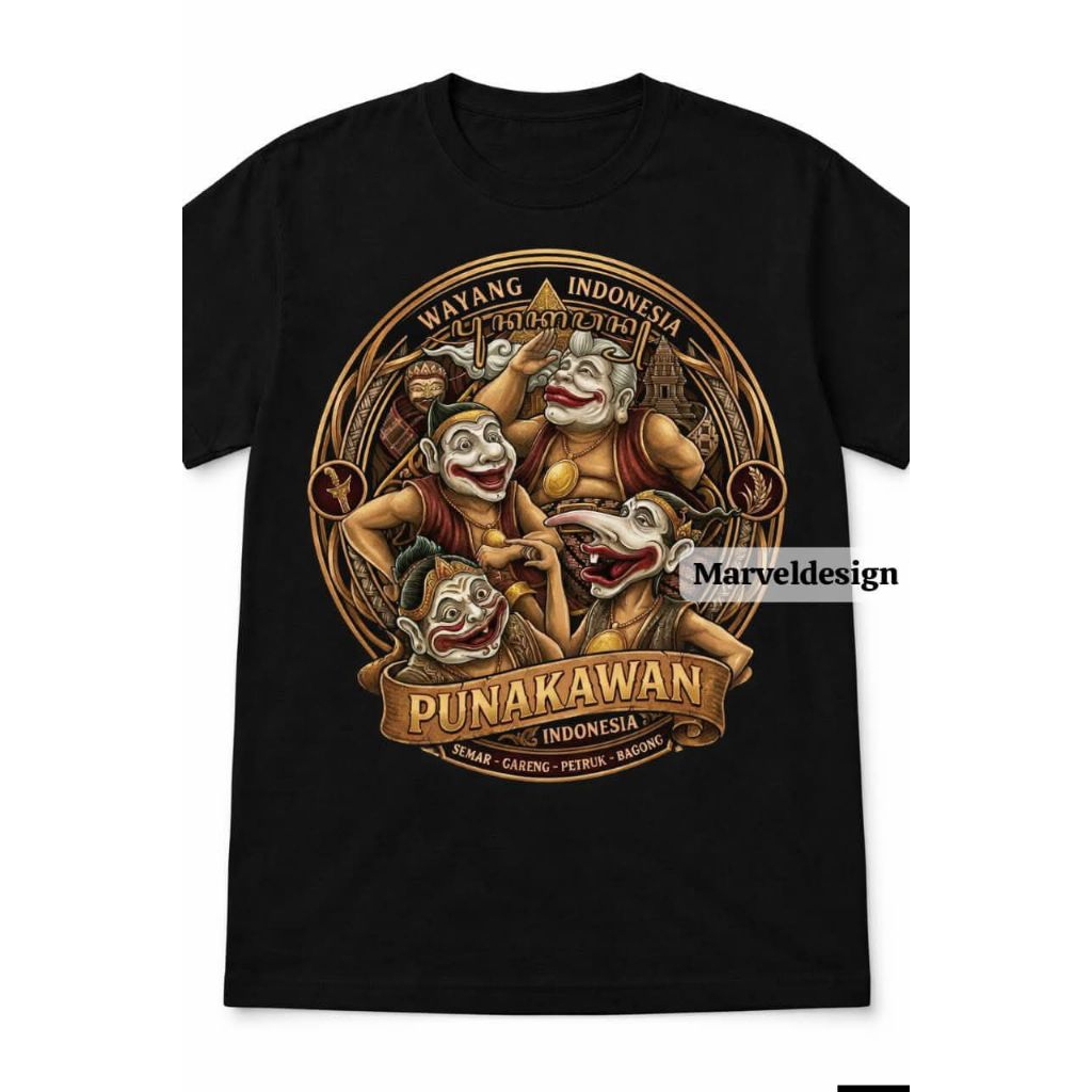 kaos jawa Punakawan aksara jawa