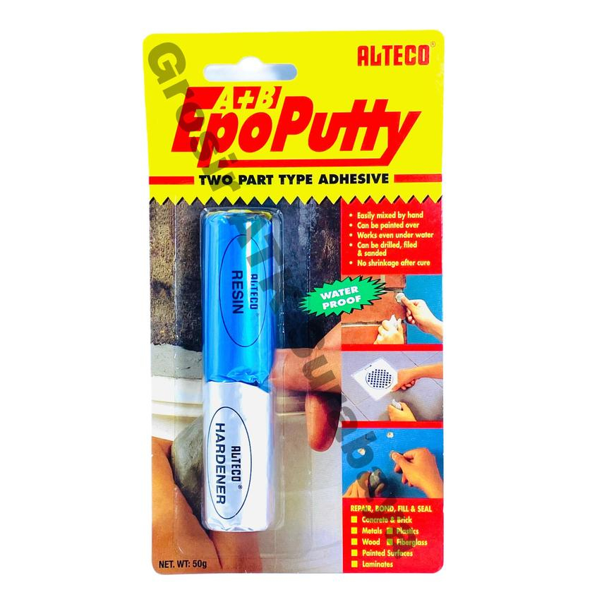 ( DAPAT 1 SET ) LEM EPO PUTTY SEDANG 50 GRAM 50G / Lem Porting Epoxy Waterproof Tahan Panas Lem Kapa