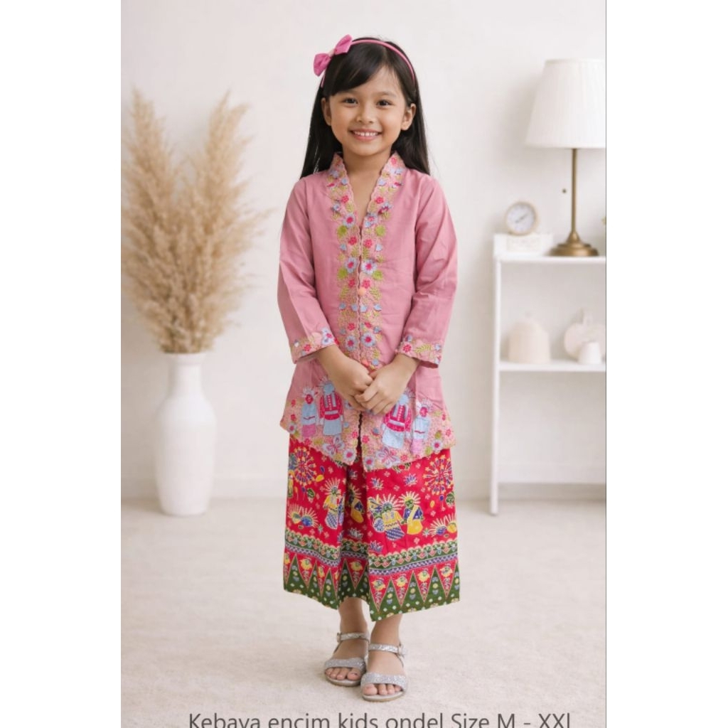 KEBAYA ENCIM ONDEL-ONDEL BETAWI ANAK-ANAK | KEBAYA ANAK | KEBAYA ENCIM ANAK MODERN | SERAGAMAN SEKOL