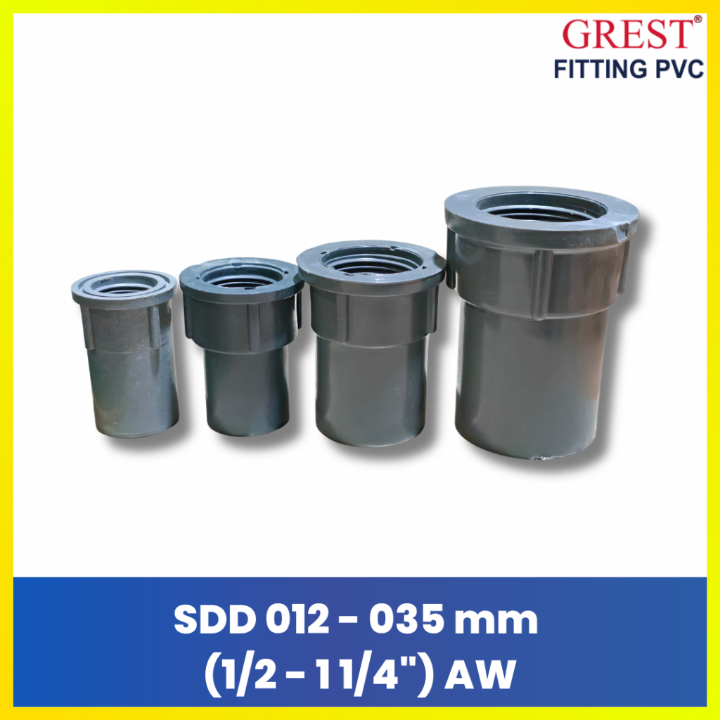 Grest SDD Reducer AW - Sok Drat Dalam Turunan PVC Tebal Anti Bocor