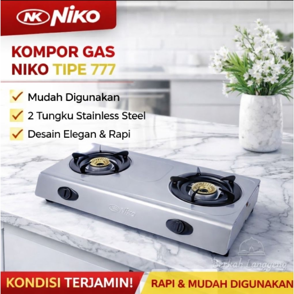 KOMPOR GAS 2 TUNGKU NIKO NK 777/NK555