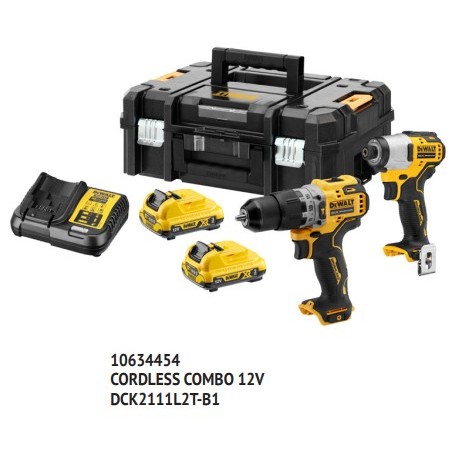 DEWALT - CORDLESS COMBO 12V MAX BL Hammer Drill and Impact Drive DCK2111L2T-B1