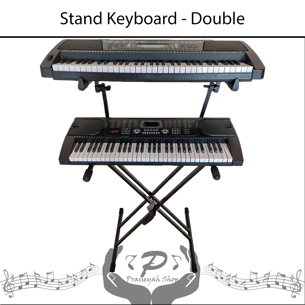 Stand Keyboard Double Susun Dual Keybord