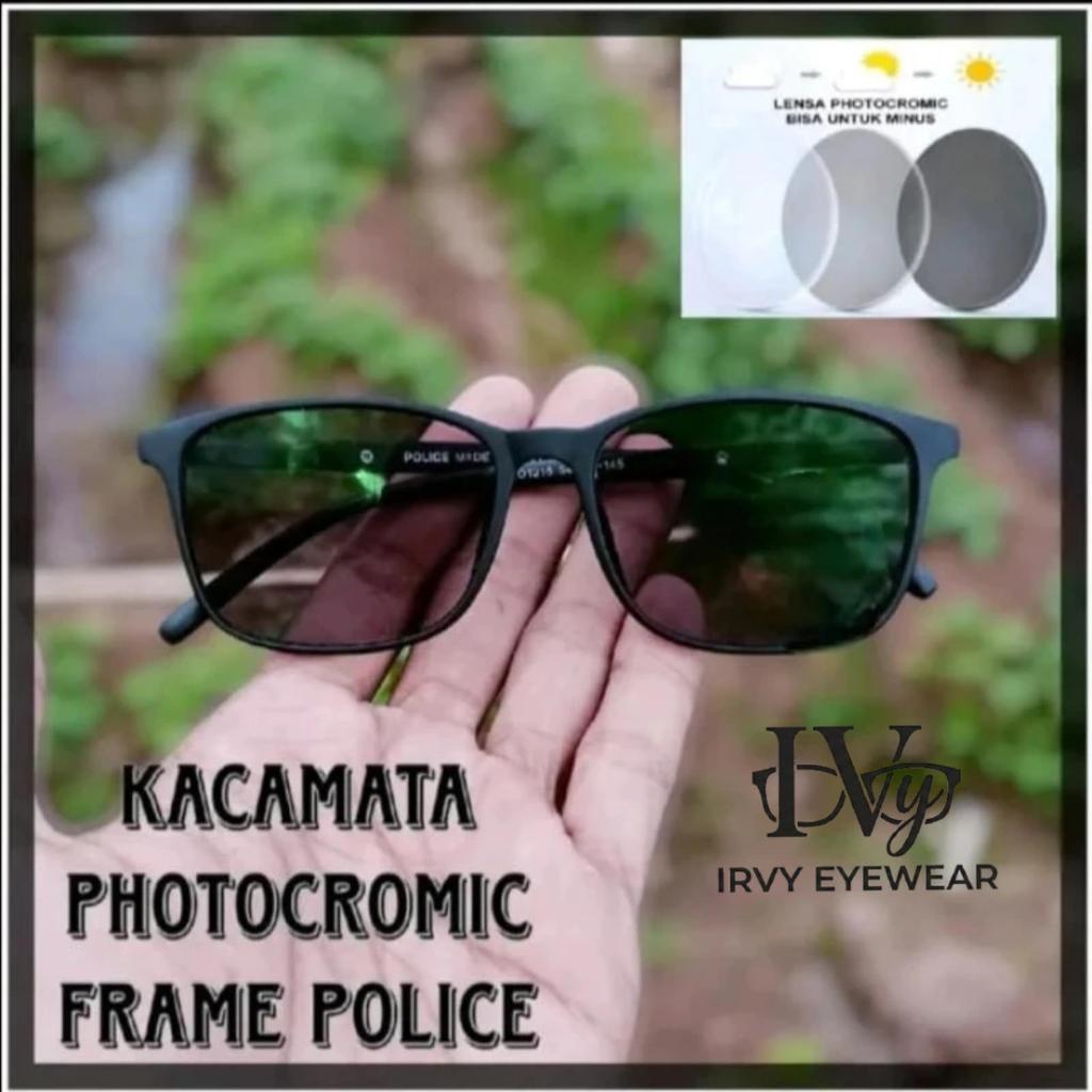 Kacamata Progresif Photocromic Bluecromic Anti Radiasi Frame Police