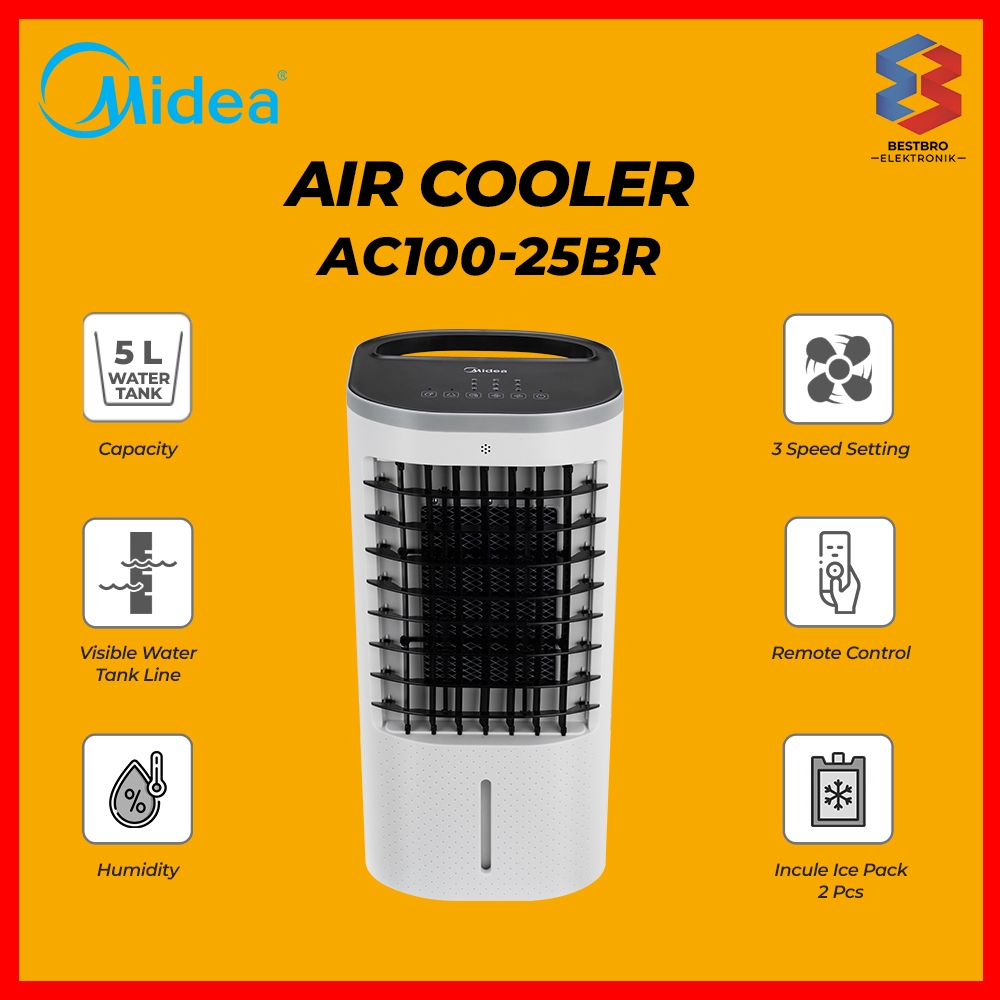Midea Air Cooler AC100-25BR Penyejuk Ruangan 5 Liter Pendingin Ruangan