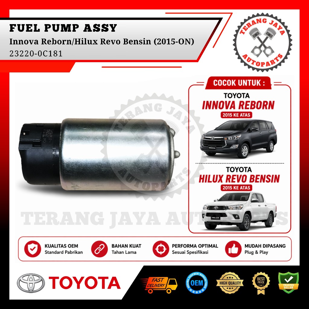 Fuel Pump Assy, Pompa Bensin Innova Reborn/Hilux Revo Bensin 23220-0C181 ASLI