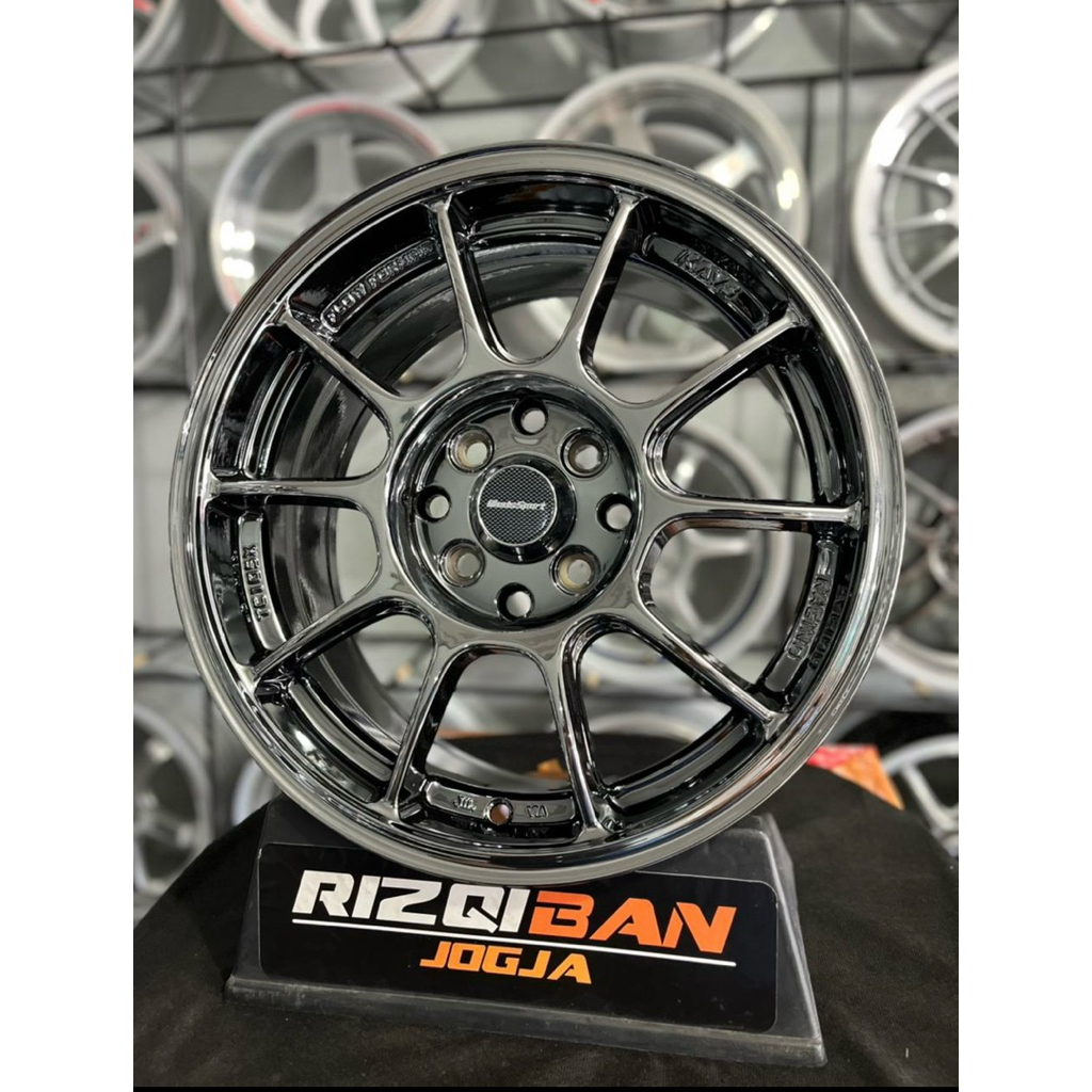 velg wedsport tc105 r15 black chrome lebar 6,5 et42 kondisi baru