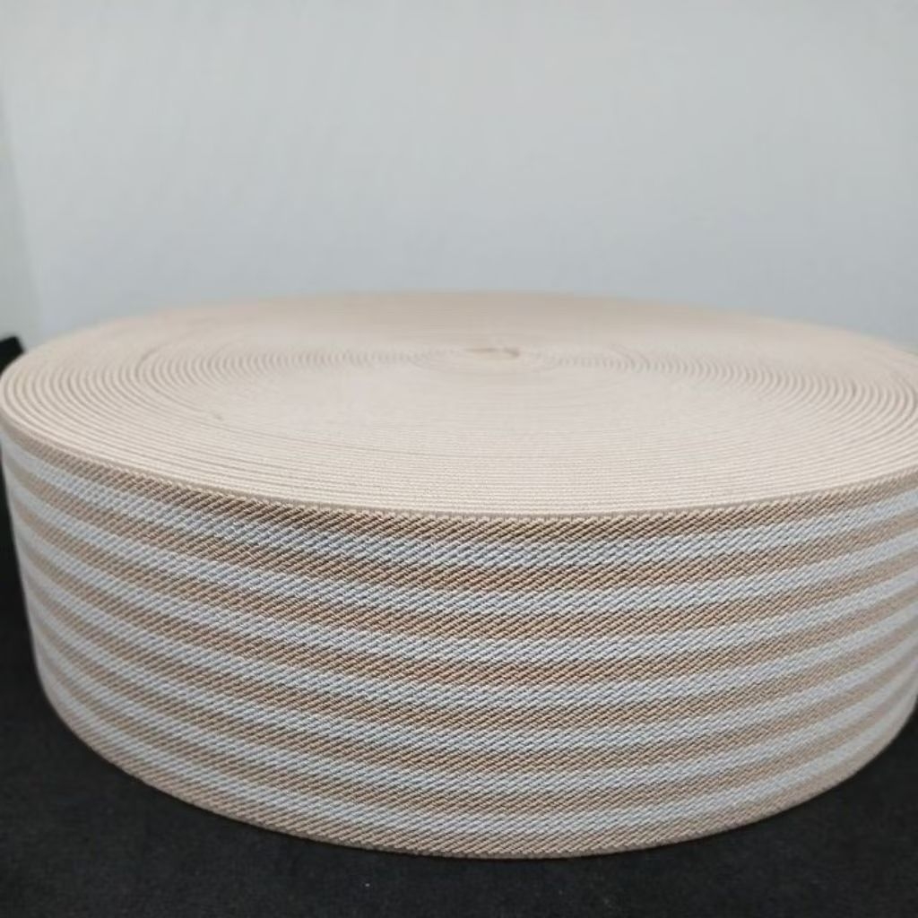 karet elastis salur krem 6 cm.per meter